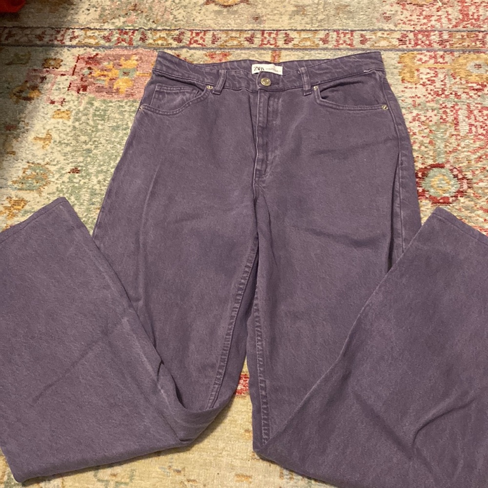 Purple Zara Wide Leg Jeans